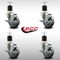 Service Caster 3.5'' SS Gray Poly Swivel 1-7/8'' Expanding Stem Caster Set with Brake, 4PK SCC-SSEX20S3514-PPUB-TLB-178-4 - alternate 4